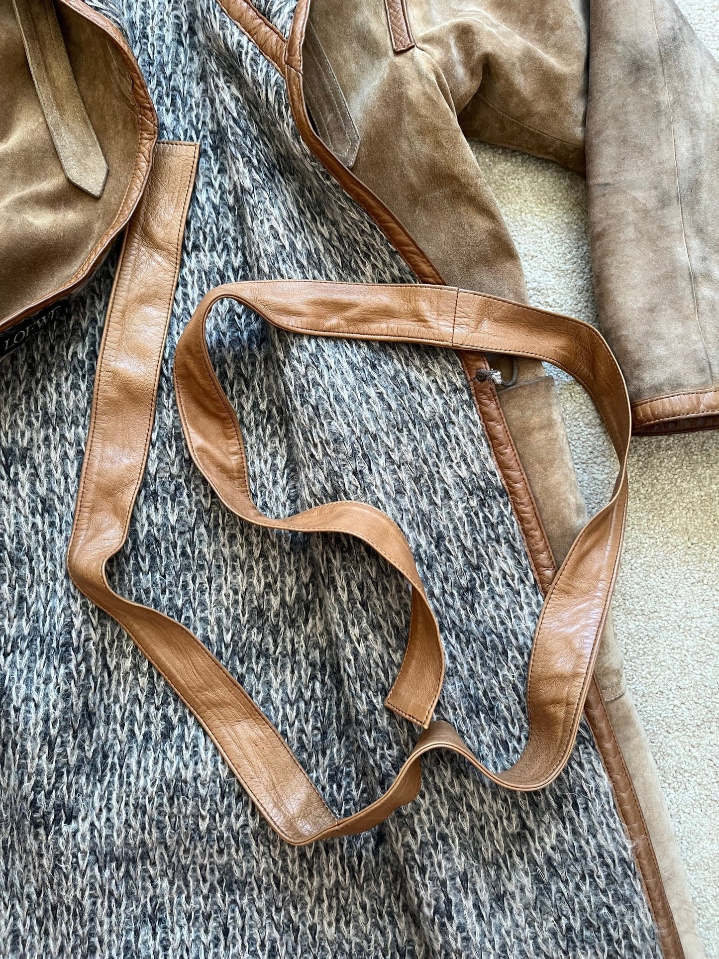Loewe Wool and Suede Coat - Ascensio Vintage