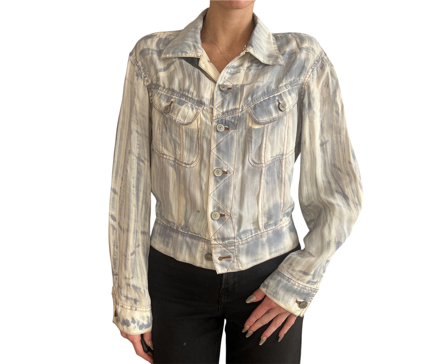 RARE Jean Paul Gaultier - Gaultier2 - Silk ‘Denim’ Blouse