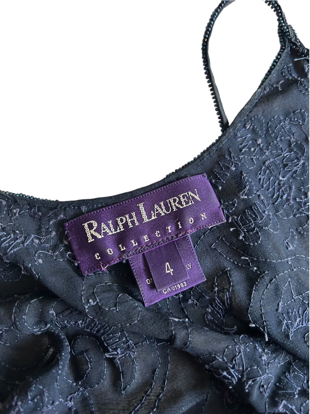 Ralph Lauren Blue Embroidered Top