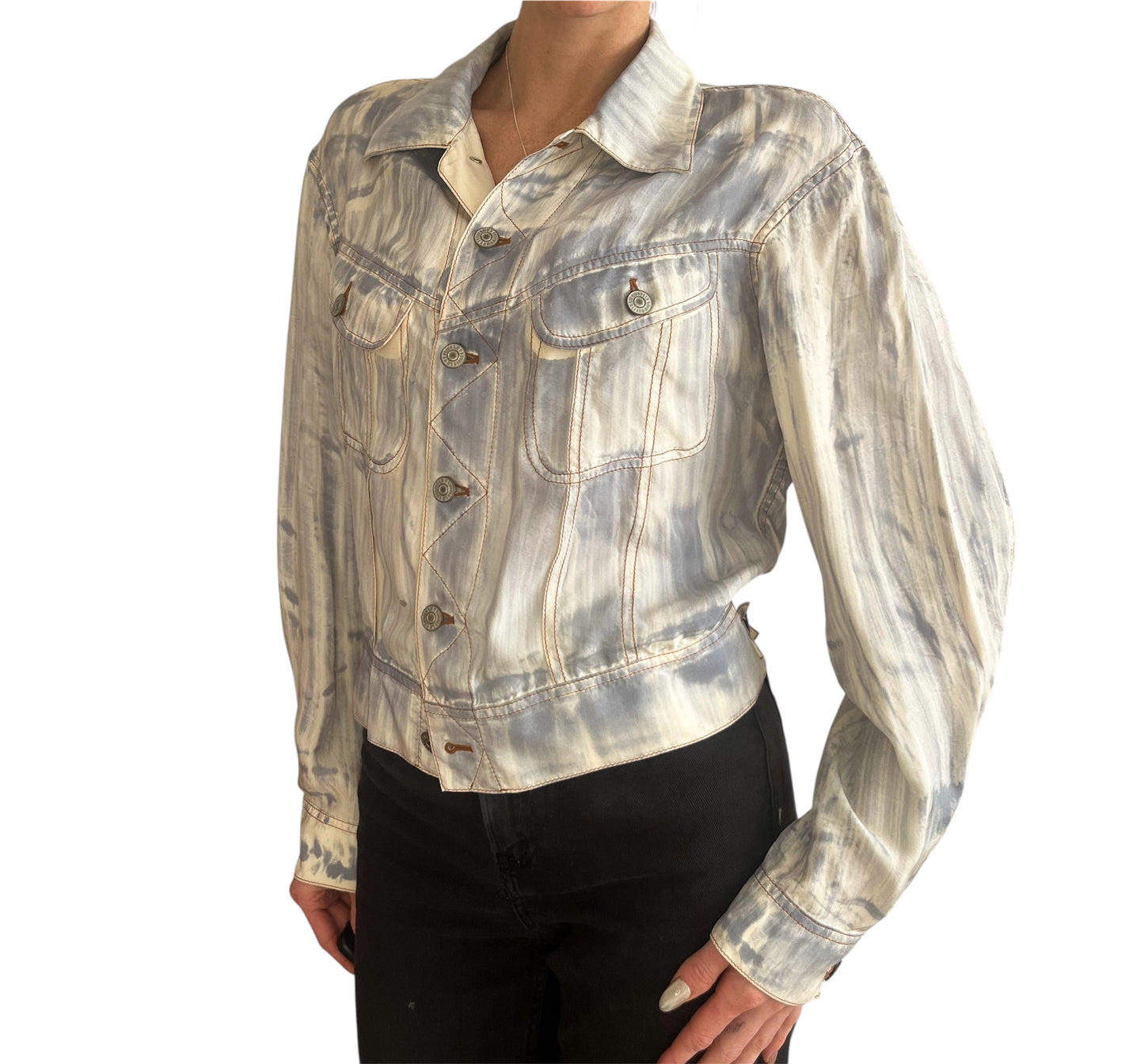 RARE Jean Paul Gaultier - Gaultier2 - Silk ‘Denim’ Blouse