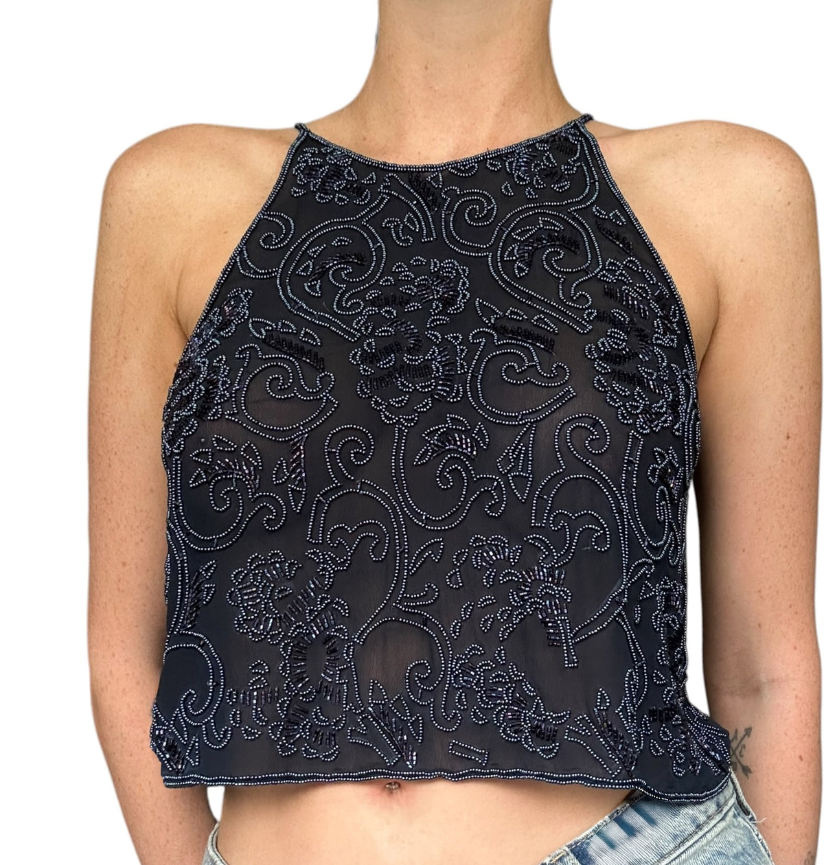 Ralph Lauren Blue Embroidered Top
